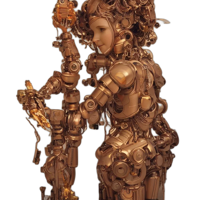 robot, staff, jewelry, crown transparent PNG cut-out