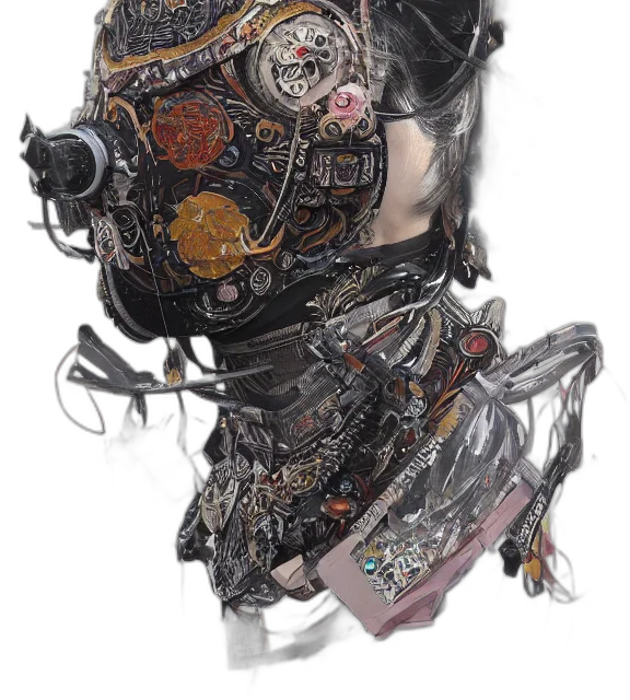 mask, robot, face, jacket transparent PNG cut-out