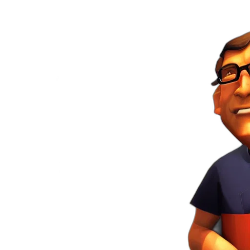 staff, face, 3d render, cartoon transparent PNG cut-out