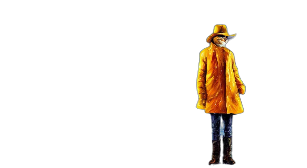 jacket, hat, animal, concept art transparent PNG cut-out