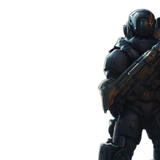 robot, weapon, concept art, 3d render transparent PNG cut-out