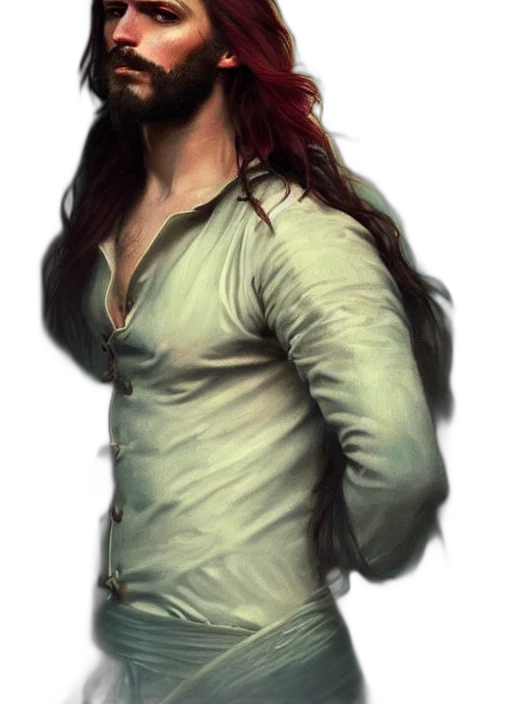 jacket, hair, staff, face transparent PNG cut-out