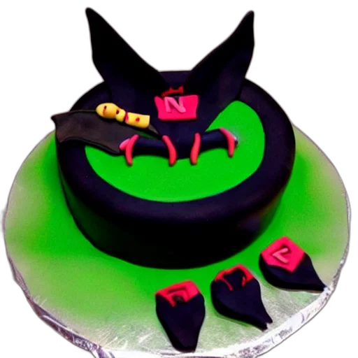 3d render, bat, birthday, cake transparent PNG cut-out