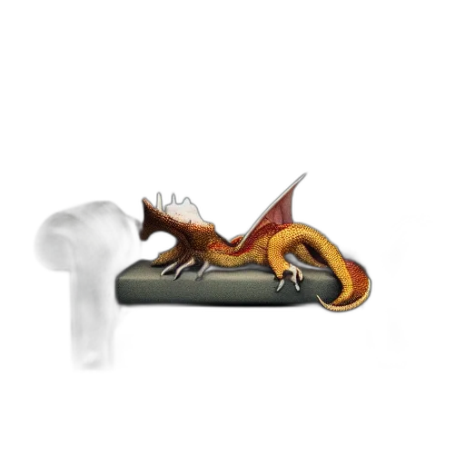 dragon, staff, creature, animal transparent PNG cut-out