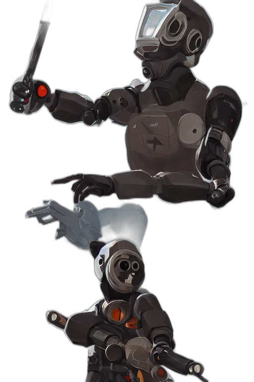 robot, concept art, 3d render, outer space transparent PNG cut-out
