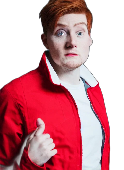 jacket, staff, face, creature transparent PNG cut-out