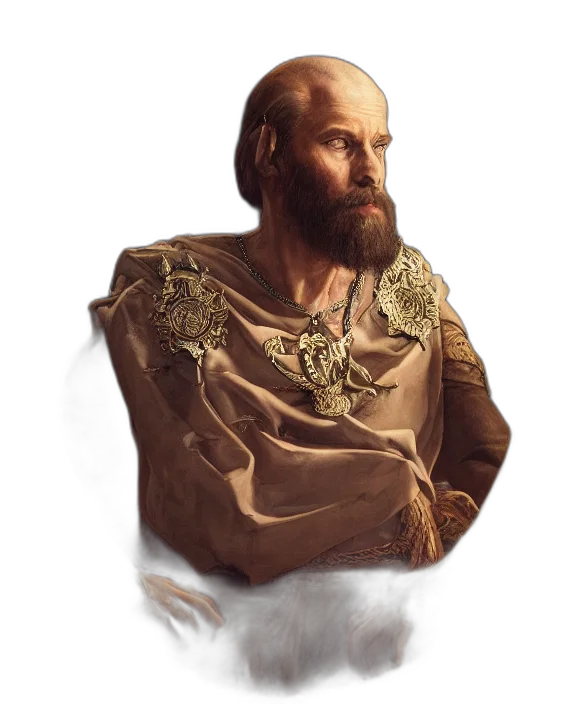 jacket, crown, face, staff transparent PNG cut-out