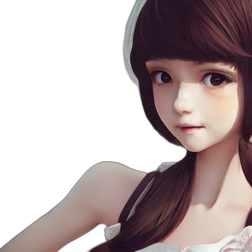 dress, face, robot, 3d render transparent PNG cut-out