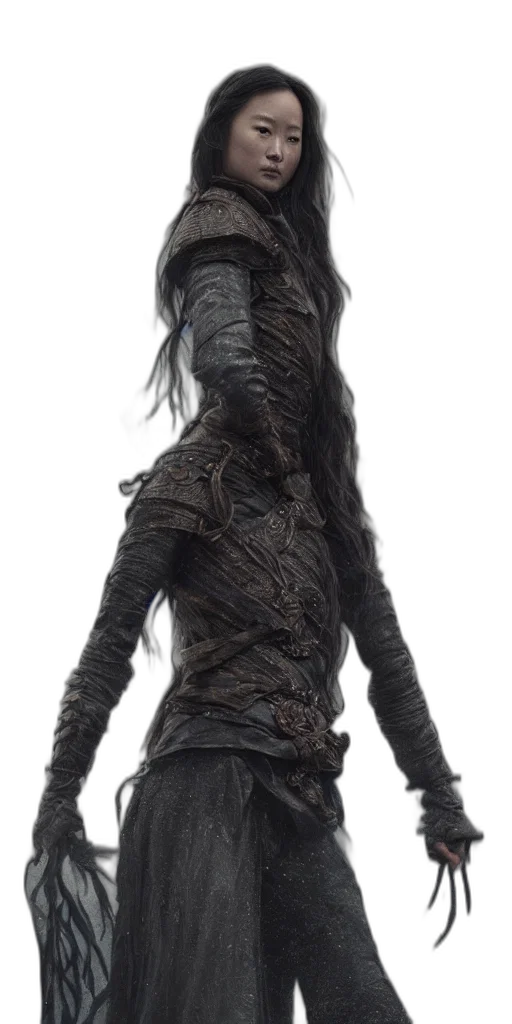dress, jacket, hair, creature transparent PNG cut-out
