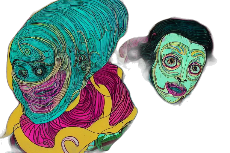 mask, face, concept art, 3d render transparent PNG cut-out