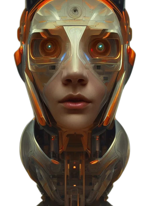 robot, face, mask, creature transparent PNG cut-out