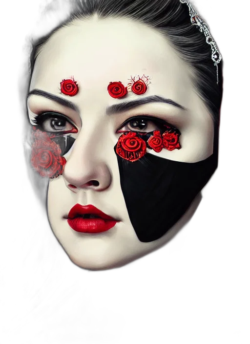 mask, face, jewelry, photorealistic transparent PNG cut-out