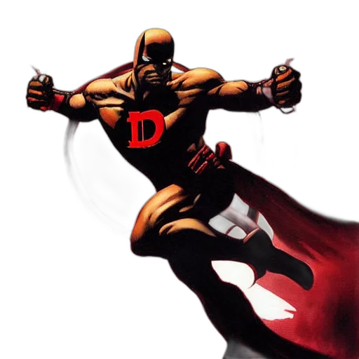 comic book art, concept art, daredevil, standing transparent PNG cut-out