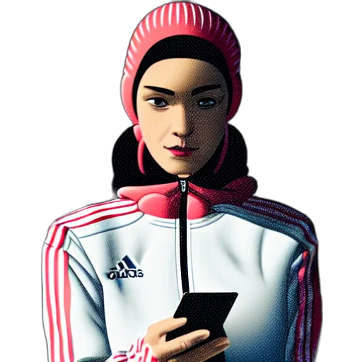 jacket, robot, face, vaporwave transparent PNG cut-out
