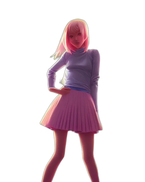 dress, jacket, creature, staff transparent PNG cut-out