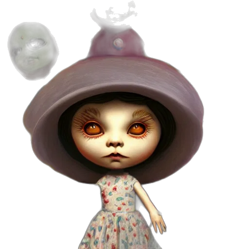 dress, hat, creature, robot transparent PNG cut-out