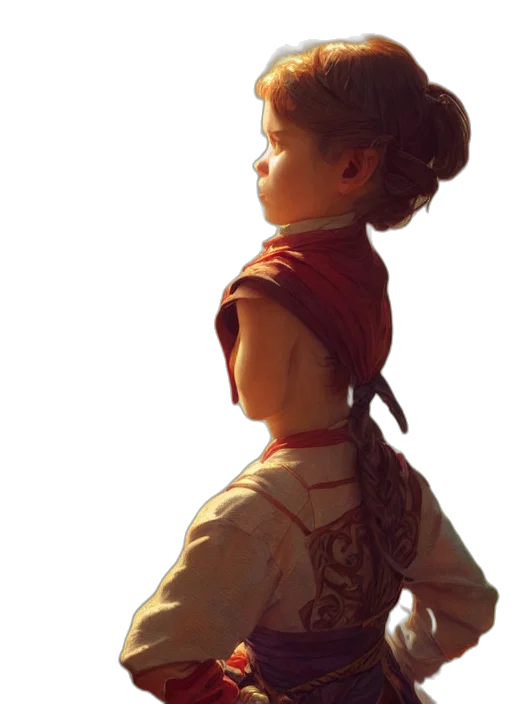 dress, staff, face, crown transparent PNG cut-out
