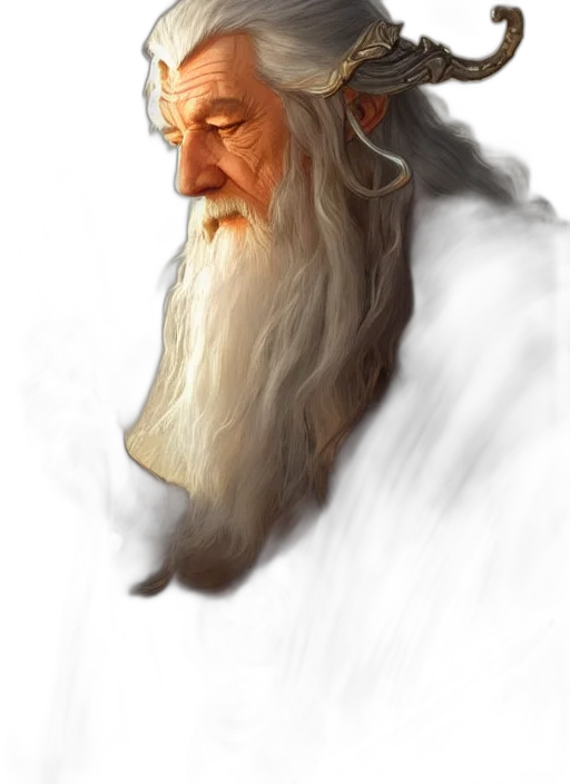 face, dragon, hair, staff transparent PNG cut-out