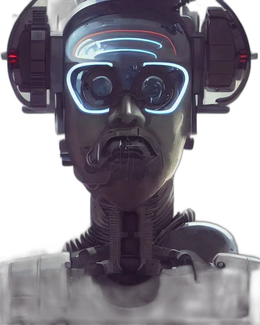 robot, face, mask, staff transparent PNG cut-out