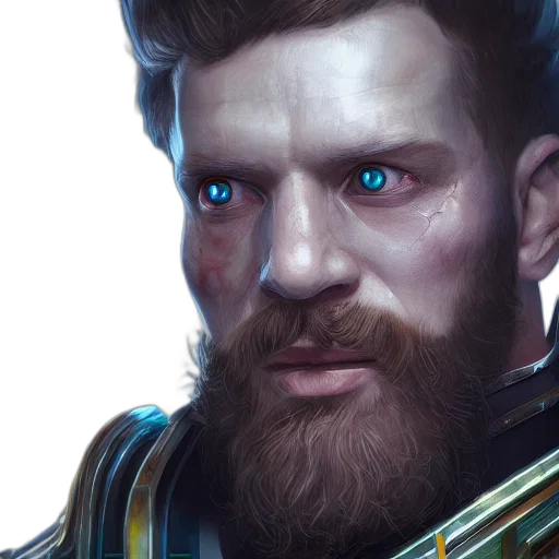 face, cyberpunk, fantasy art, concept art transparent PNG cut-out