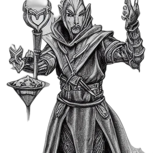 staff, mask, sword, fantasy art transparent PNG cut-out