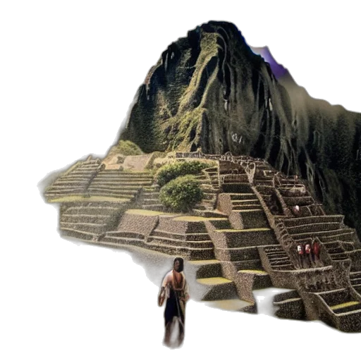 building, concept art, 3d render, pixel art transparent PNG cut-out
