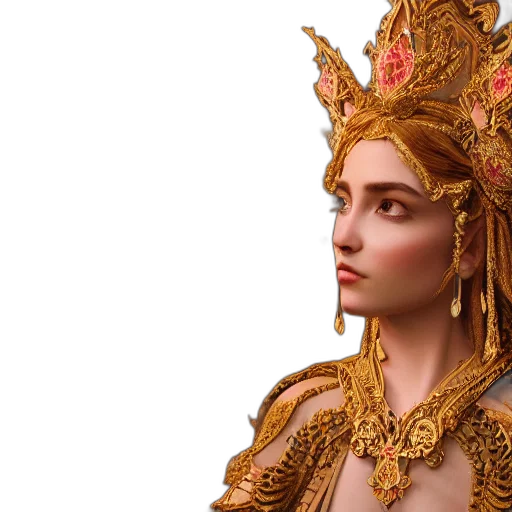 crown, jewelry, 3d render, fantasy art transparent PNG cut-out