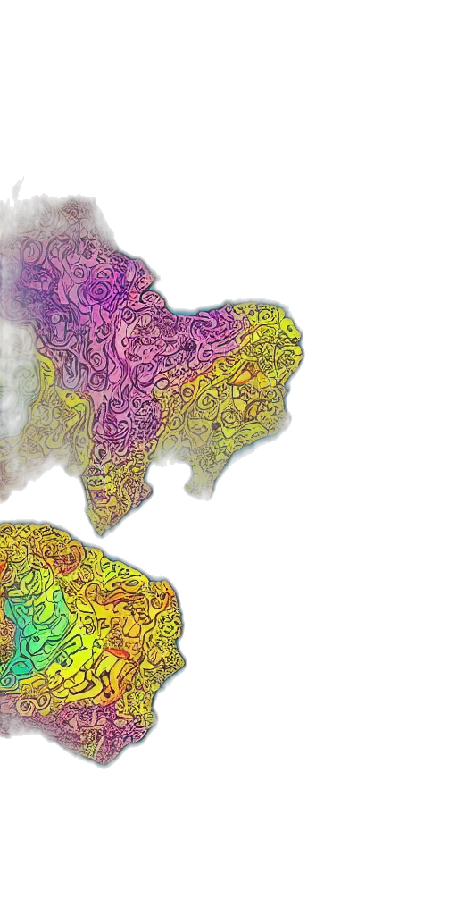 colorful, pastel, infographic, map transparent PNG cut-out