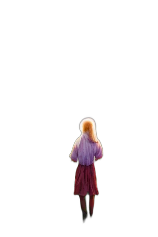 dress, hair, jacket, staff transparent PNG cut-out