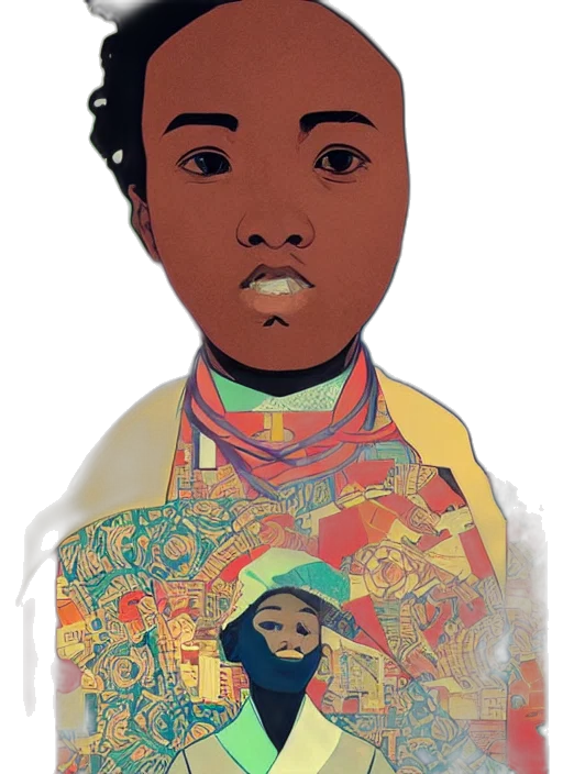 face, concept art, photorealistic, comic book art transparent PNG cut-out