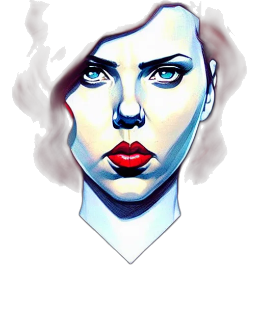 face, mask, watercolor, comic book art transparent PNG cut-out