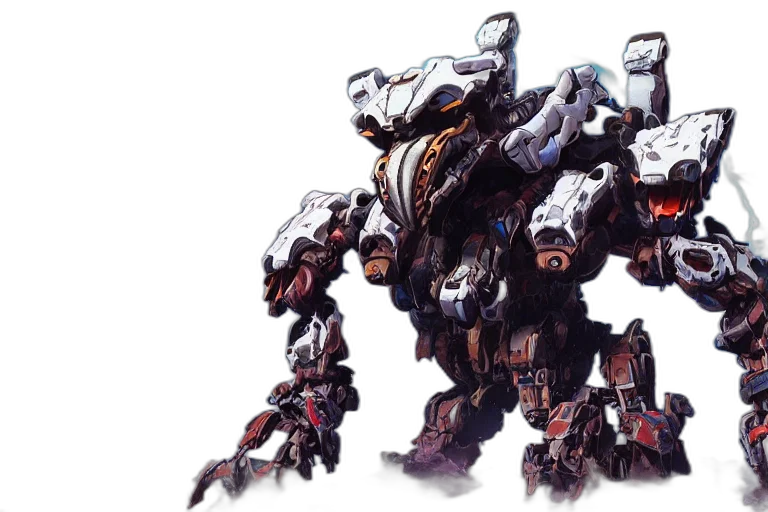 robot, weapon, concept art, 3d render transparent PNG cut-out