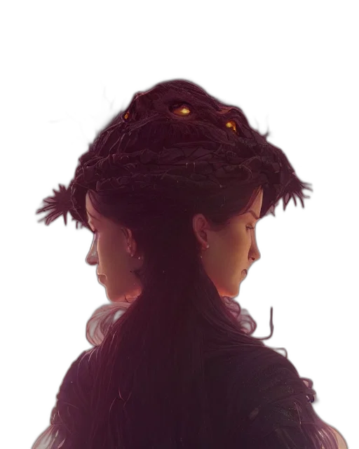 crown, hat, hair, dragon transparent PNG cut-out