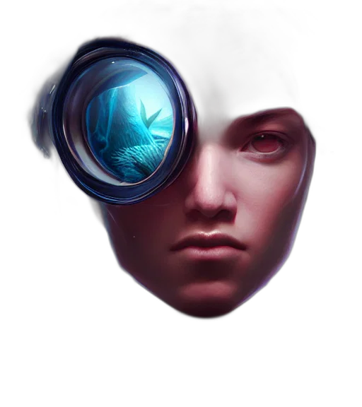 face, mask, robot, creature transparent PNG cut-out