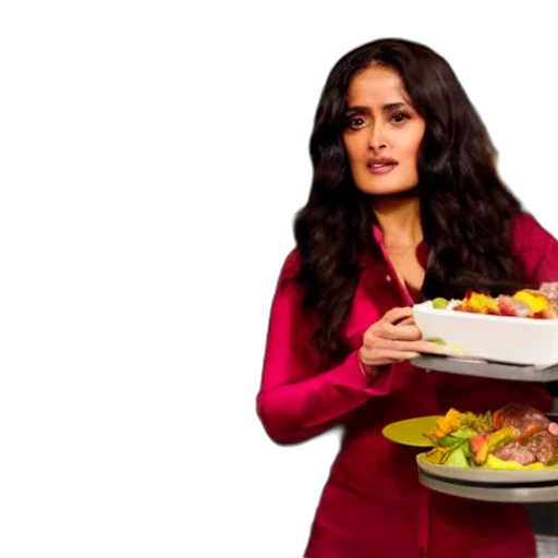 food, salma, hayek, modeling transparent PNG cut-out