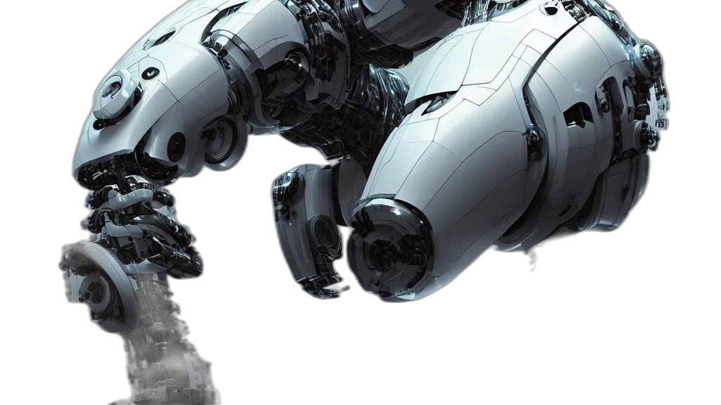 robot, weapon, concept art, cyberpunk transparent PNG cut-out