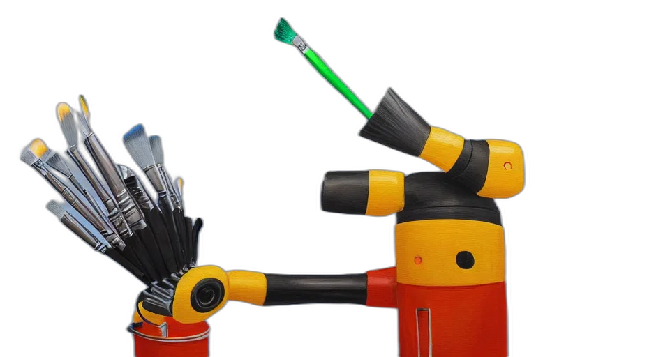 staff, robot, weapon, 3d render transparent PNG cut-out