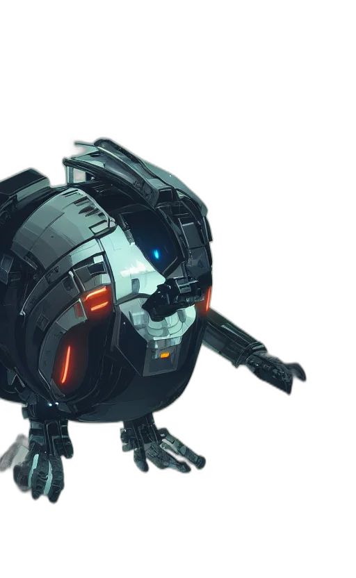 robot, weapon, 3d render, concept art transparent PNG cut-out