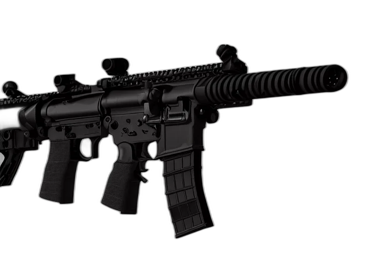 weapon, 3d render, rifle, made transparent PNG cut-out