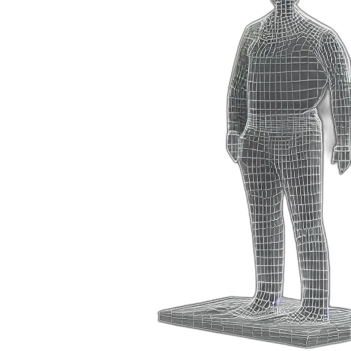 robot, 3d render, print, statue transparent PNG cut-out