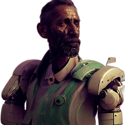 robot, staff, face, weapon transparent PNG cut-out