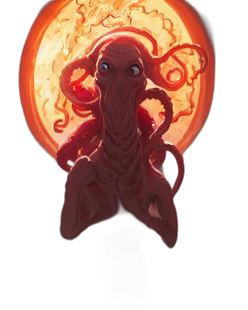 creature, mask, staff, dragon transparent PNG cut-out