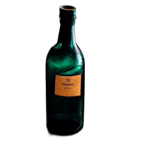 bottle, 3d render, photorealistic, green transparent PNG cut-out