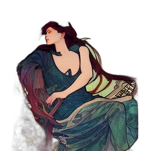 dress, jewelry, fantasy art, watercolor transparent PNG cut-out