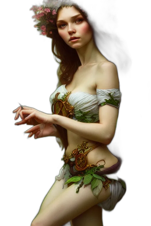 dress, face, staff, jewelry transparent PNG cut-out