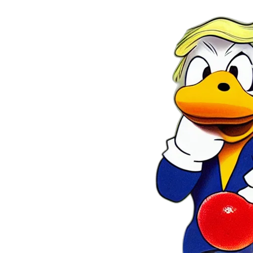 cartoon, pixel art, 3d render, donald transparent PNG cut-out