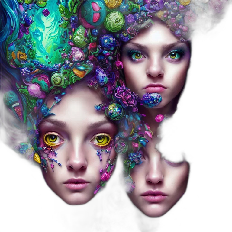 face, mask, crown, hair transparent PNG cut-out