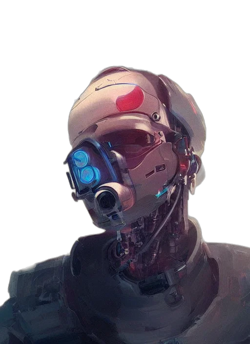 robot, face, mask, weapon transparent PNG cut-out