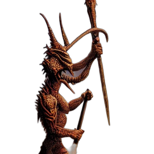 staff, dragon, sword, creature transparent PNG cut-out