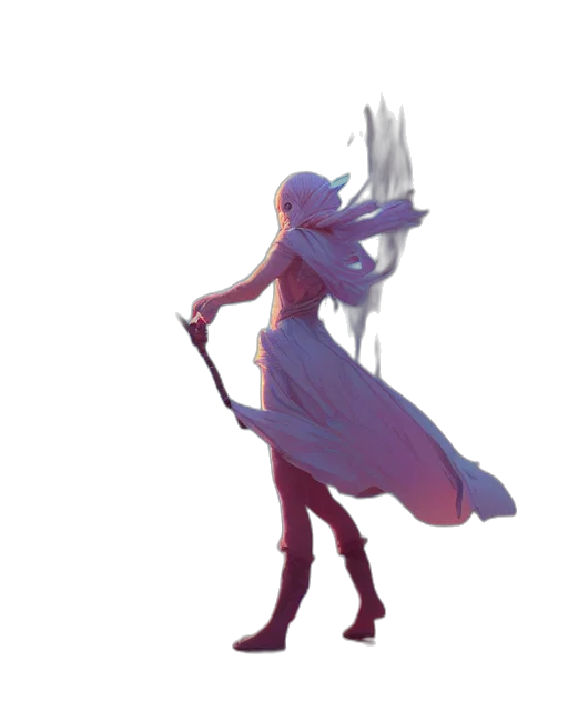 dress, staff, sword, weapon transparent PNG cut-out